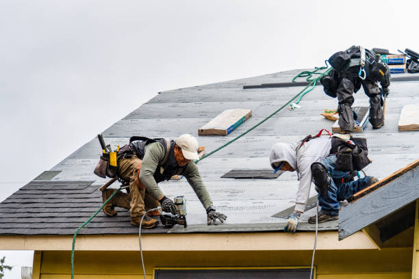 Professional Gutter Installation technician working in Carrollton, MI